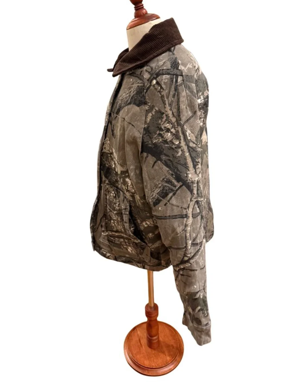 Thread & Supply Boys Camo‎ Jacket Small Tree Bark Camouflage Snap Front Coat